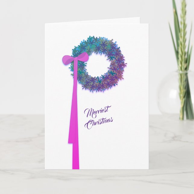 Tarjeta de Navidades de arte de Wreath (Anverso)