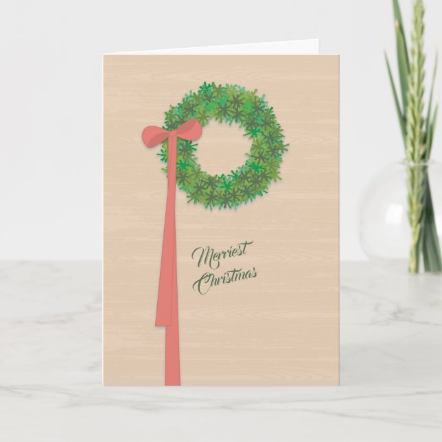 Tarjeta de Navidades de arte de Wreath (Anverso)