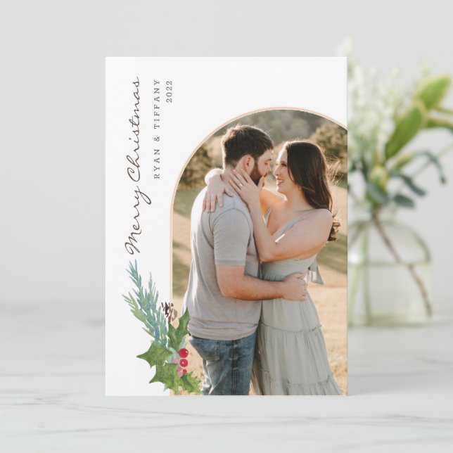 Tarjeta de Navidades de arte fotográfico moderno c (Anverso de pie)