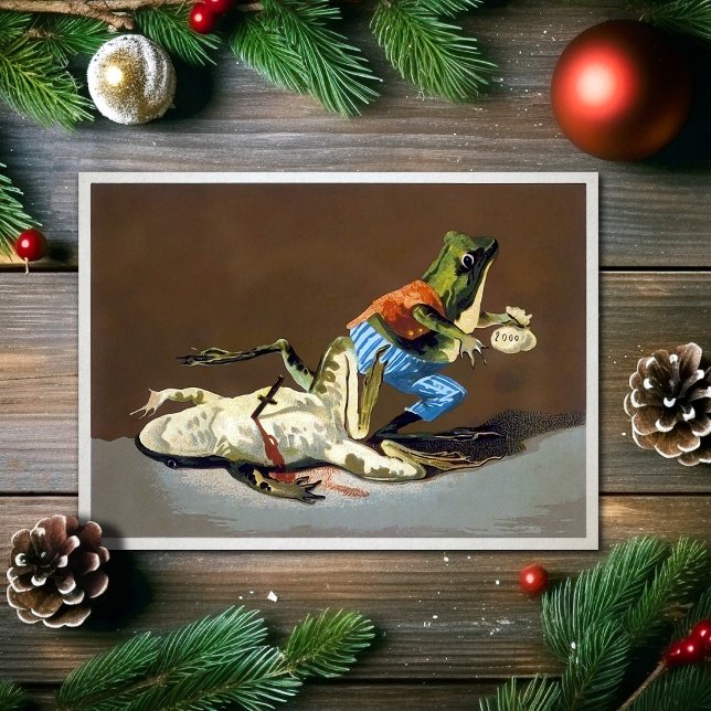 Tarjeta de Navidades de asesinato de rana de vinta (Subido por el creador)
