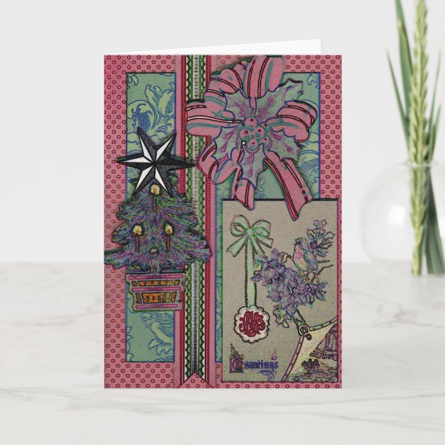 Tarjeta de Navidades de aspecto vintage (Anverso)