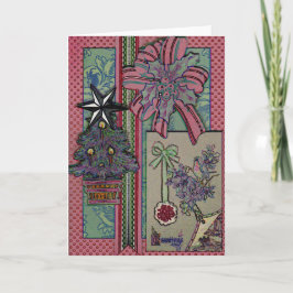 Tarjeta de Navidades de aspecto vintage