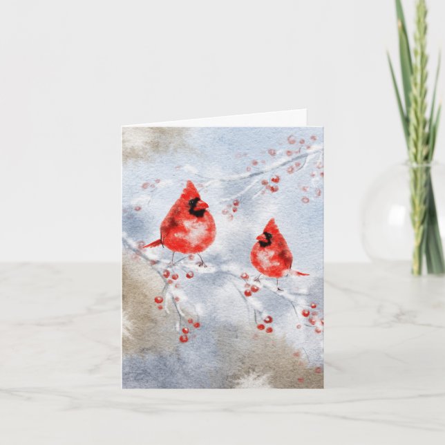Tarjeta de Navidades de aves acuáticas - Elegante  (Anverso)