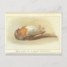 Tarjeta de Navidades de aves muertas