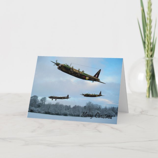 Tarjeta de Navidades de aviación de época (Anverso)