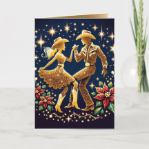 Tarjeta de Navidades de bailarinas cuadradas de ca