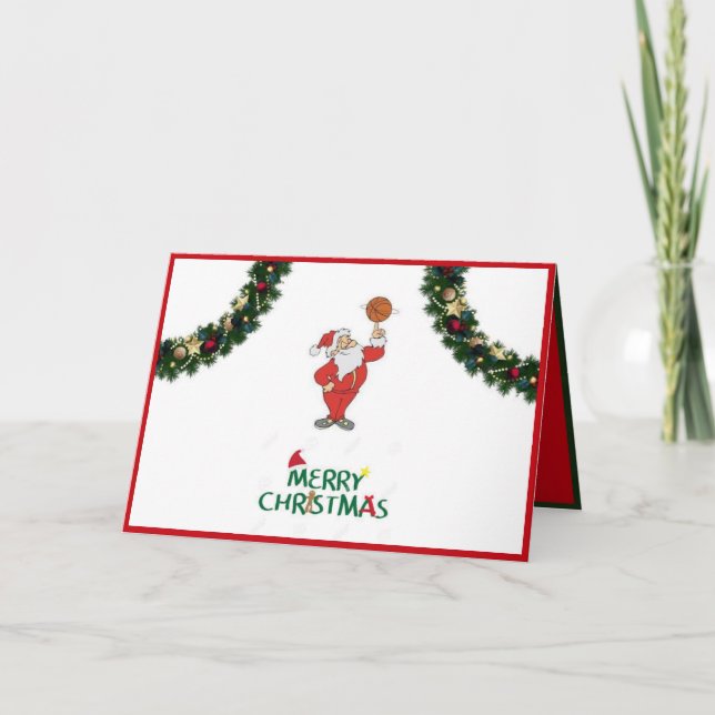 Tarjeta de Navidades de baloncesto de Santa María (Anverso)