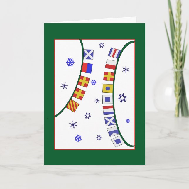 Tarjeta de Navidades de bandera de señal de bienve (Anverso)