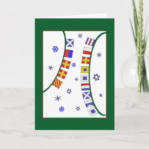 Tarjeta de Navidades de bandera de señal de bienve