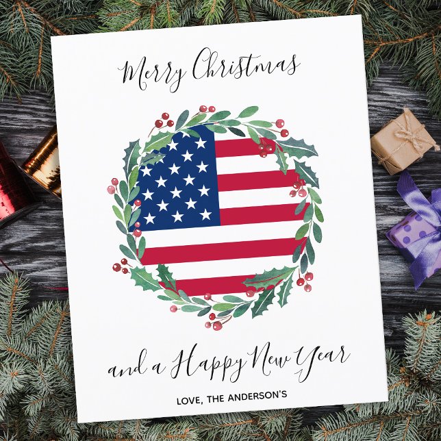 Tarjeta de Navidades de Bandera Estadounidense Pat (Subido por el creador)