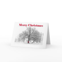 Tarjeta de Navidades de barrido rojo de la escena