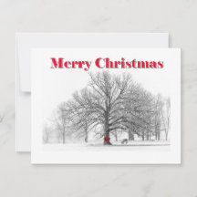Tarjeta de Navidades de barro rojo (plana) para la