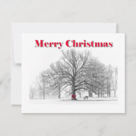 Tarjeta de Navidades de barro rojo (plana) para la