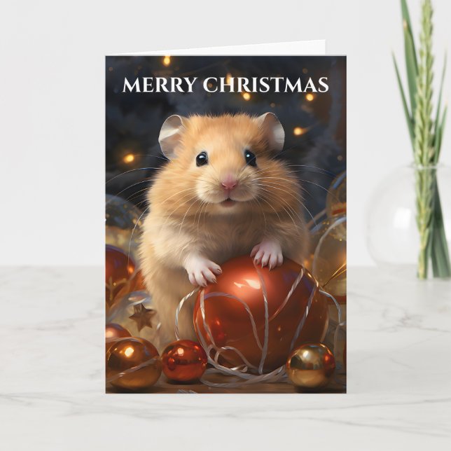 Tarjeta de Navidades de Bauble para Hamster y Navi (Anverso)