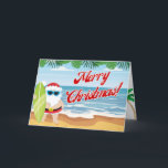 Tarjeta de Navidades de Beach Santa<br><div class="desc">¡No todos tienen Navidades blancos! Disfruta de esta tarjeta que celebra los días de Navidades calientes y de playa.</div>