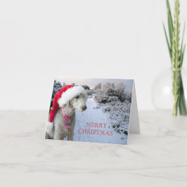 Tarjeta de Navidades de Bedlington terrier