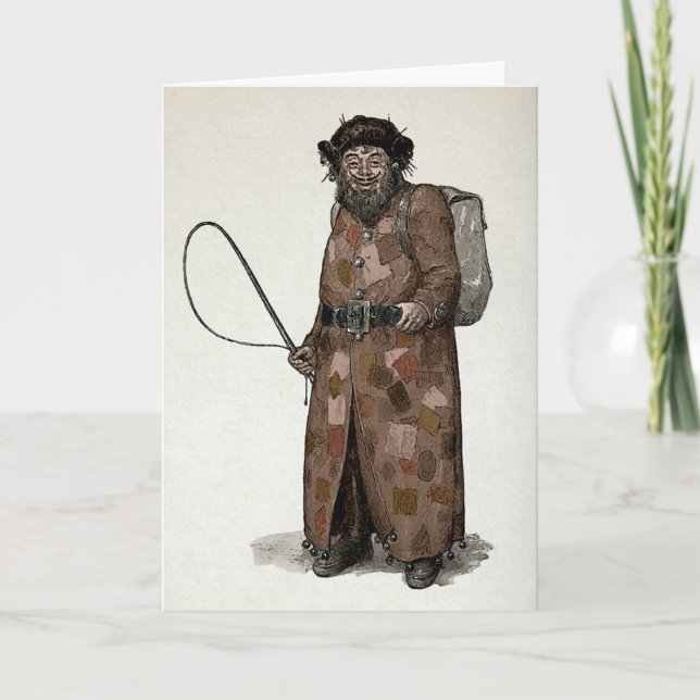 Tarjeta de Navidades de Belsnickel de época (Anverso)