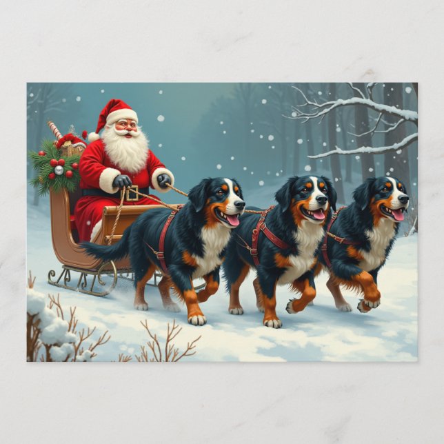 Tarjeta de Navidades de Berner Sennen (Anverso)