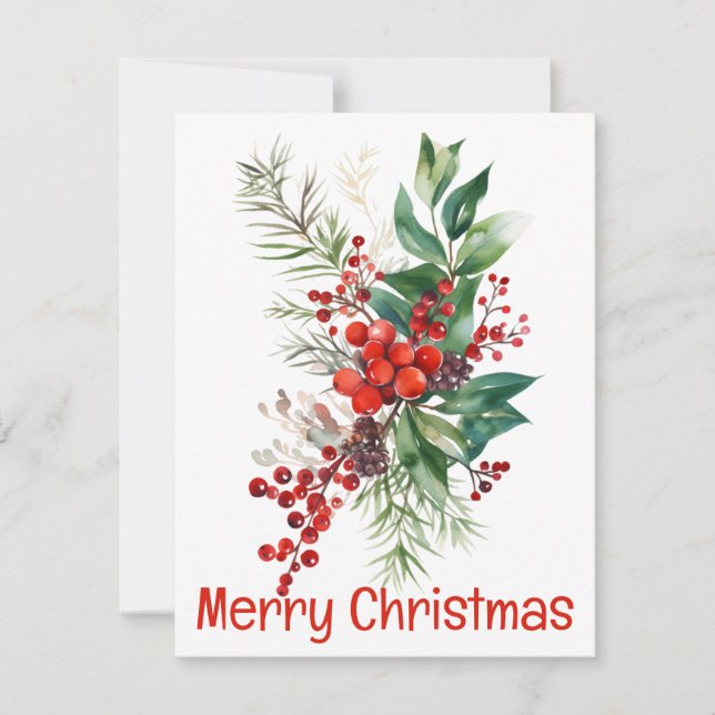 Tarjeta de Navidades de Berries Ferns Y Lees (Anverso)