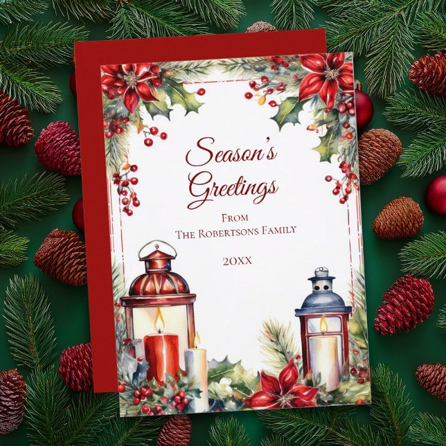 Tarjeta de Navidades de Berries Rojas, Holly y Vel (Subido por el creador)