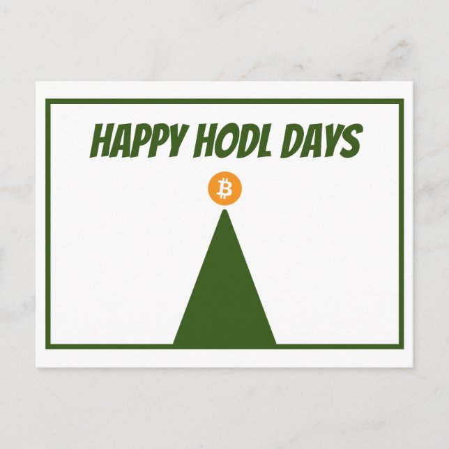Tarjeta de Navidades de Bitcoin (FLAT) Feliz Días  (Anverso)