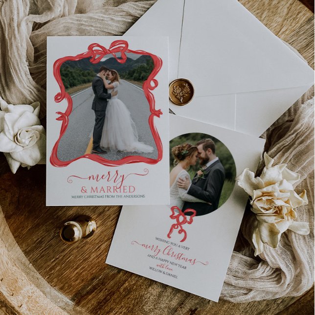 Tarjeta de Navidades de Bodas casados y merry (Subido por el creador)