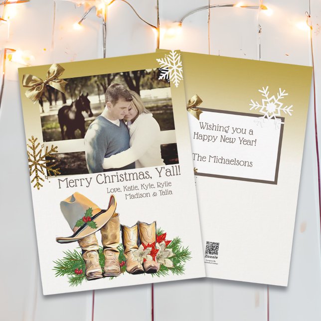 Tarjeta de Navidades de Boots de Cowboy del país y (Subido por el creador)