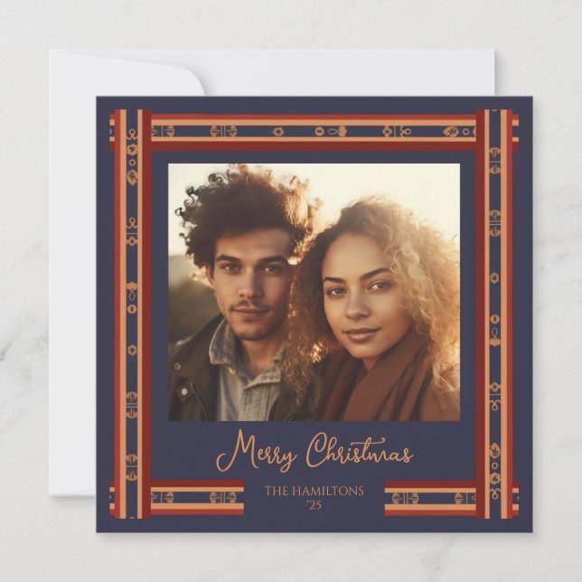 Tarjeta de Navidades de borde de cinta de plástico (Anverso)