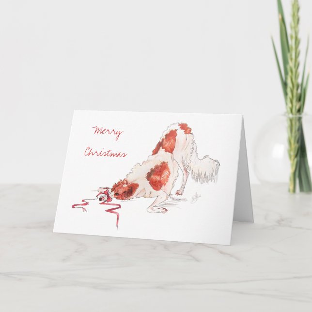 TARJETA DE NAVIDADES DE BORZOI (Anverso)