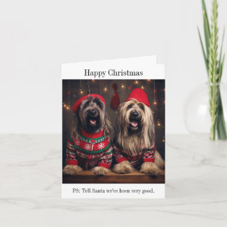 Tarjeta de Navidades de Briard Dogs