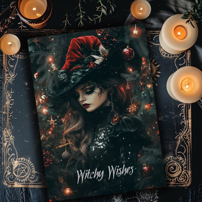 Tarjeta de Navidades de brujas gótica (Subido por el creador)