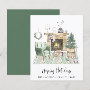 Tarjeta de Navidades de Budget Boho Happy Holidays