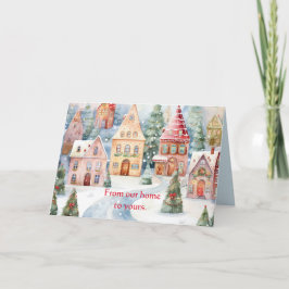 TARJETA DE NAVIDADES DE BUENOS DESEOS EN CASA