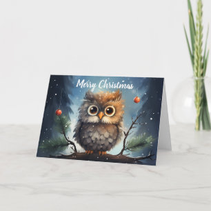 Tarjeta de Navidades de búho caprichosos