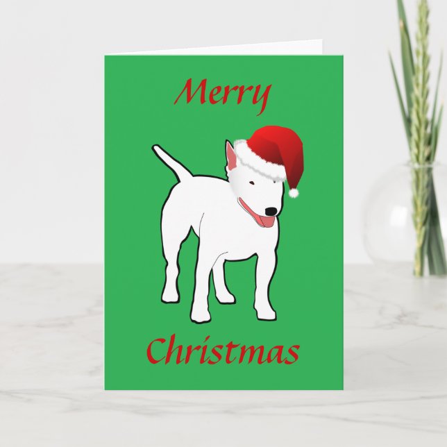 Tarjeta de Navidades de Bull Terrier (Anverso)