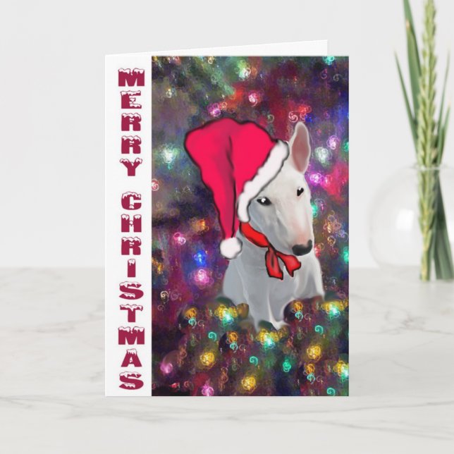 Tarjeta de Navidades de Bull Terrier (Anverso)