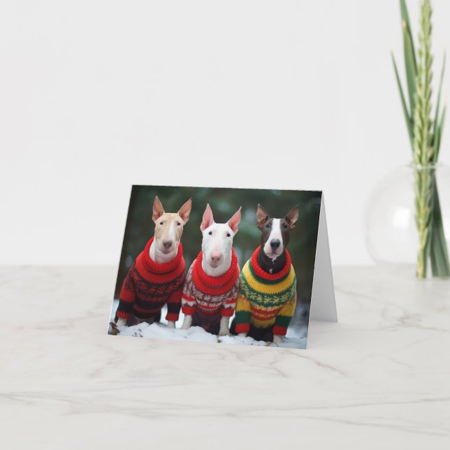 Tarjeta de Navidades de Bull Terriers