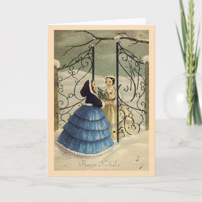 Tarjeta de Navidades de Buon Natale de Italia Vint (Anverso)