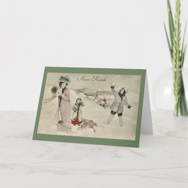 Tarjeta de Navidades de Buon Natale de Italia Vint (Anverso)
