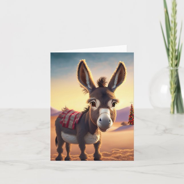 Tarjeta de Navidades de burro (Anverso)