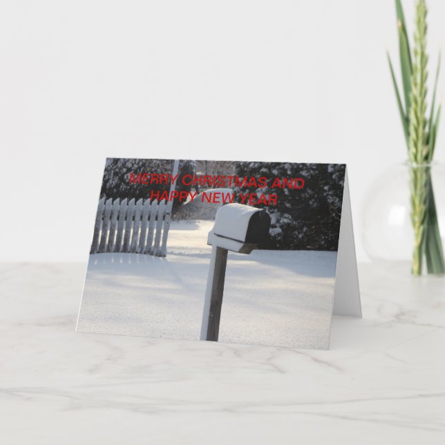 Tarjeta de Navidades de buzón de correo de navidad (Anverso)