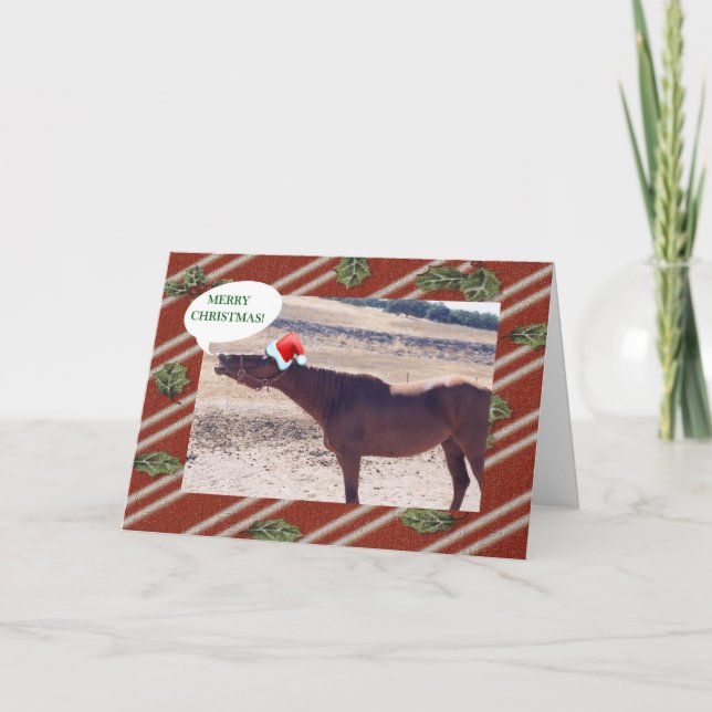 Tarjeta de Navidades de caballos (Anverso)