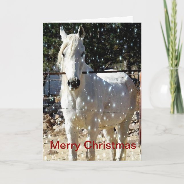 Tarjeta de Navidades de Caballos Árabes (Anverso)