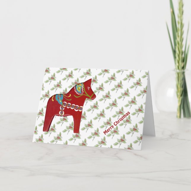 Tarjeta de Navidades de caballos Dala (Anverso)