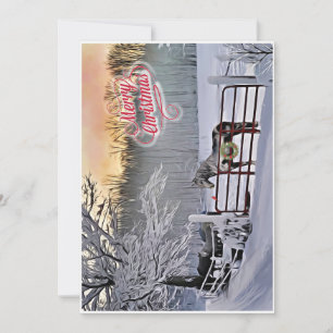 Tarjeta de Navidades de caballos de invierno