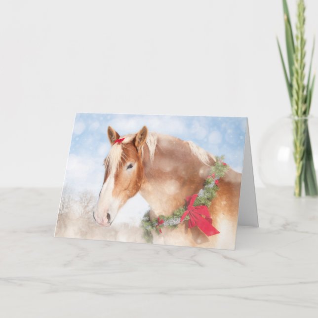 Tarjeta de Navidades de caballos de regalo (Anverso)