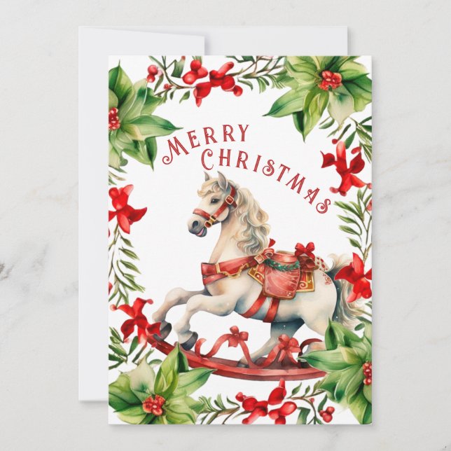 Tarjeta de Navidades de caballos de Rockefas Blanc (Anverso)
