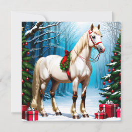 Tarjeta de Navidades de caballos de vacaciones