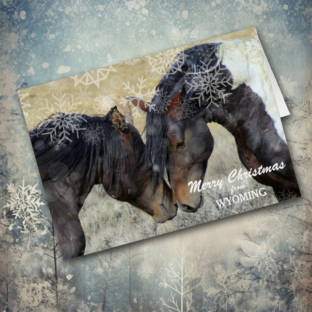Tarjeta de Navidades de caballos salvajes de Wyomi (Subido por el creador)