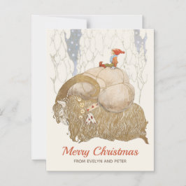 Tarjeta de Navidades de cabra de John Bauer Yule